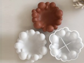 Molde silicona porta vela burbujas 